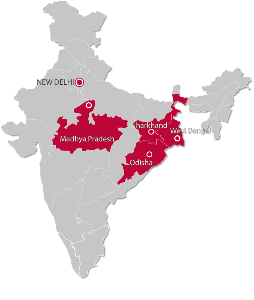 Map of our actions in India